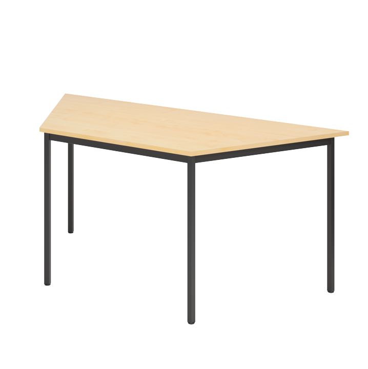 Tisch V-Serie, Fuß eckig, Trapez 160 x 80 cm, Schwarz/4 Dekore